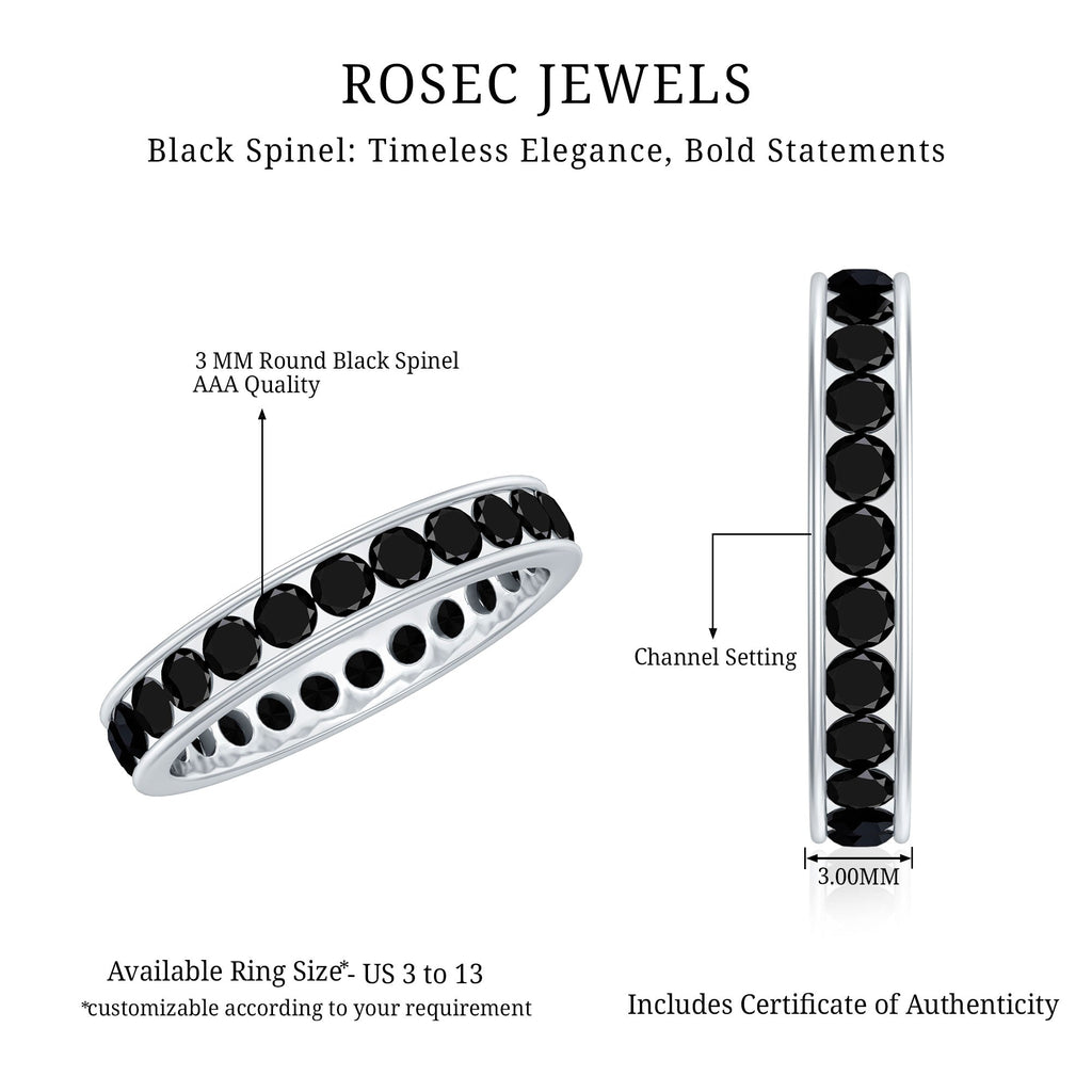 2.75 CT Channel Set Black Spinel Eternity Ring