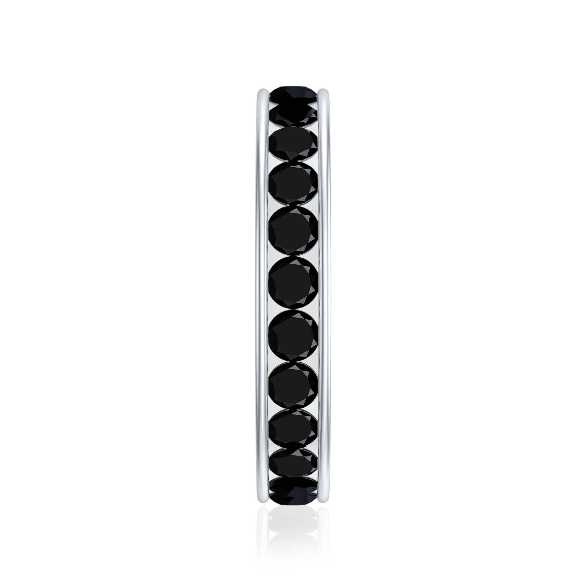 2.75 CT Channel Set Black Spinel Eternity Ring