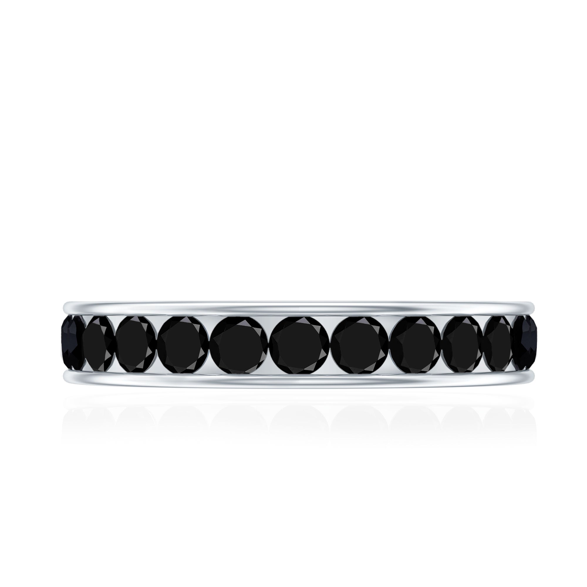 2.75 CT Channel Set Black Spinel Eternity Ring