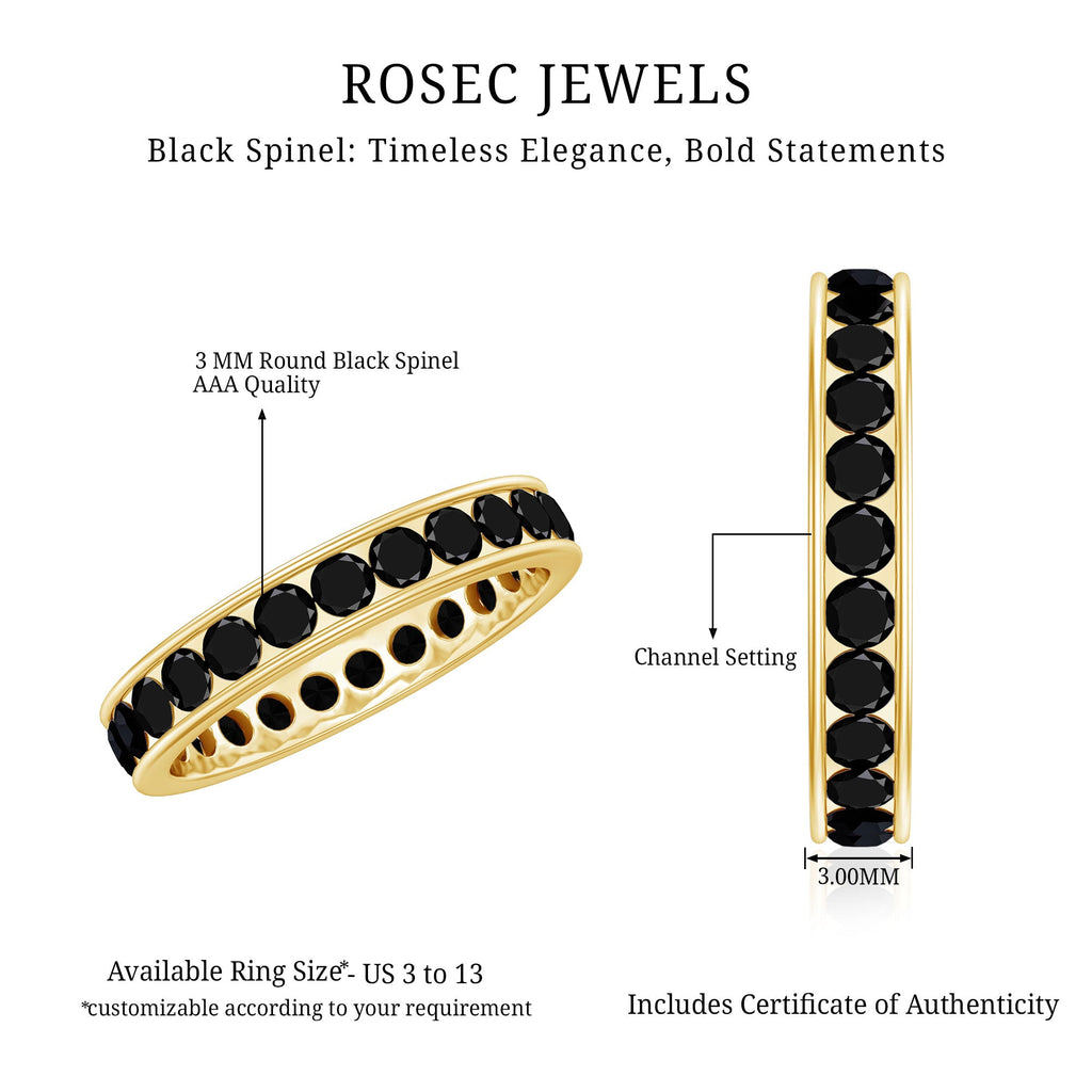 2.75 CT Channel Set Black Spinel Eternity Ring