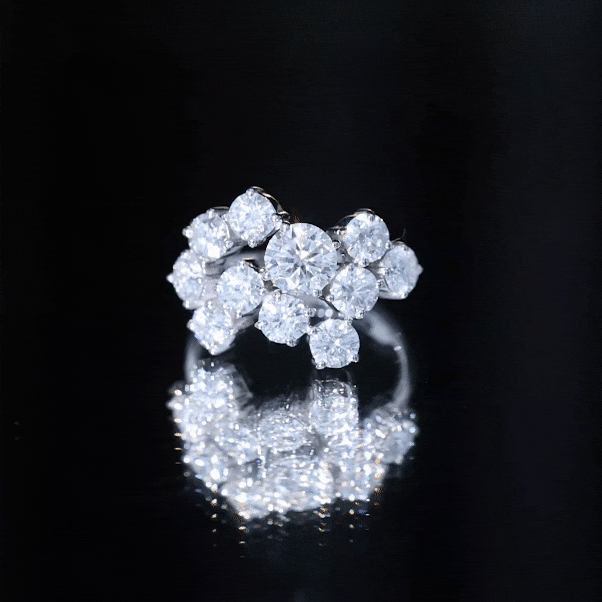 Round Cut Moissanite Statement Ring for Women