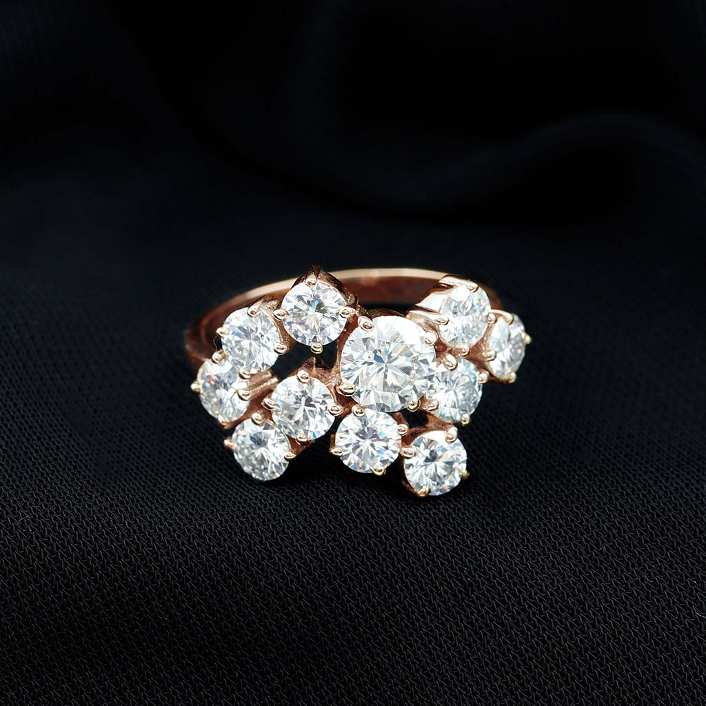Round Cut Moissanite Statement Ring for Women