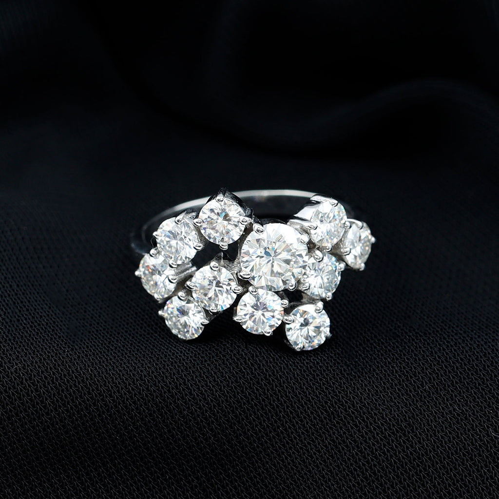 Round Cut Moissanite Statement Ring for Women