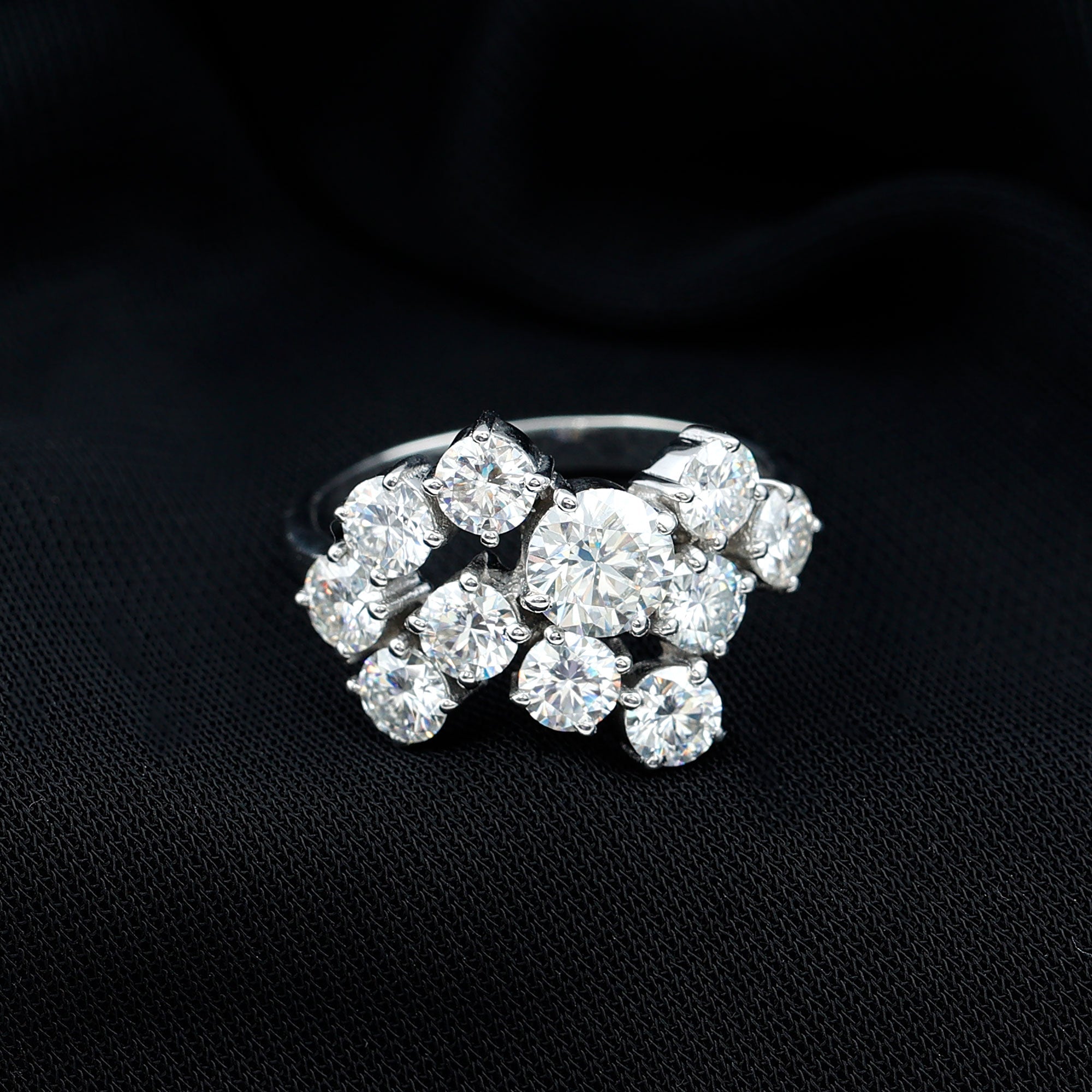 Round Cut Moissanite Statement Ring for Women
