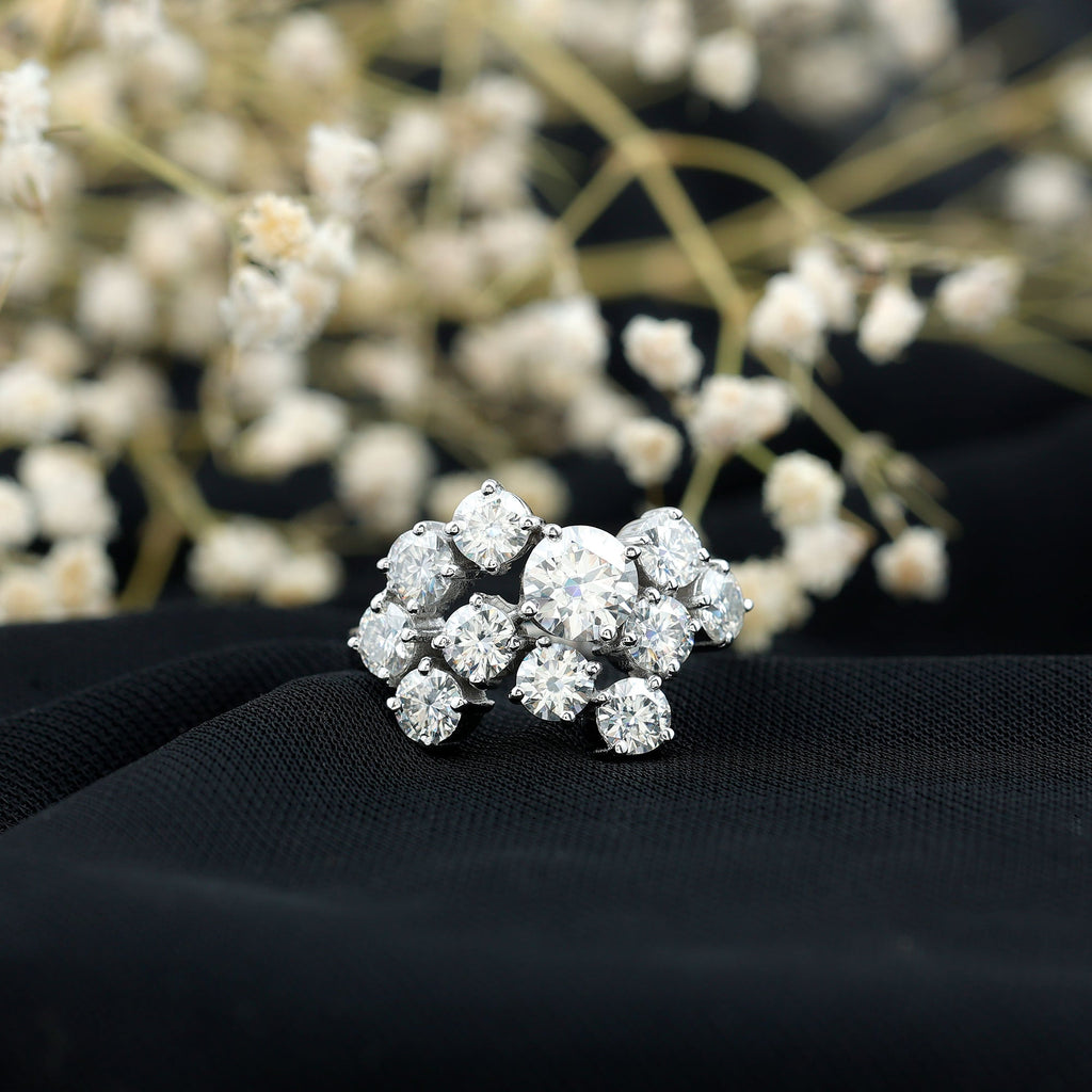 Round Cut Moissanite Statement Ring for Women
