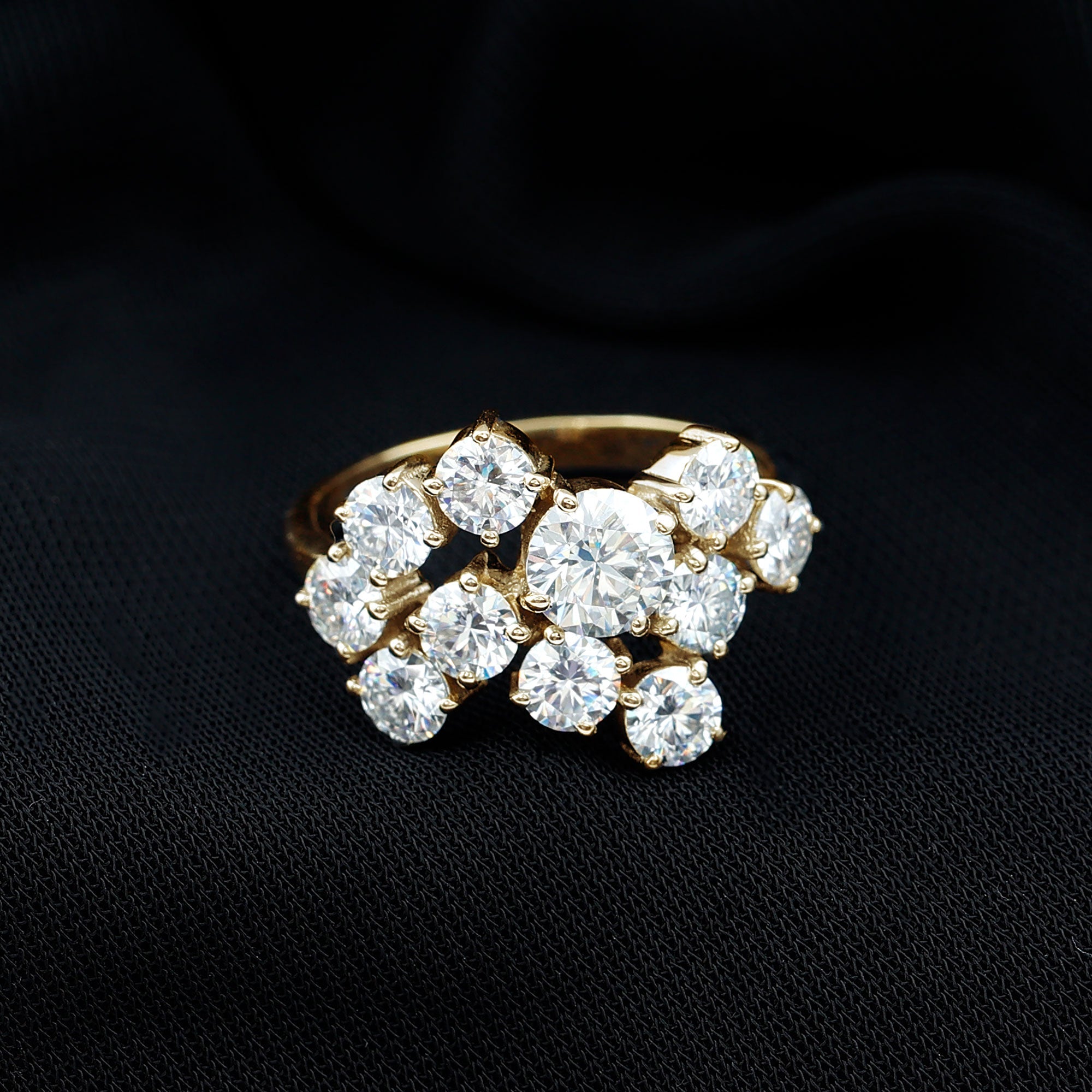 Round Cut Moissanite Statement Ring for Women