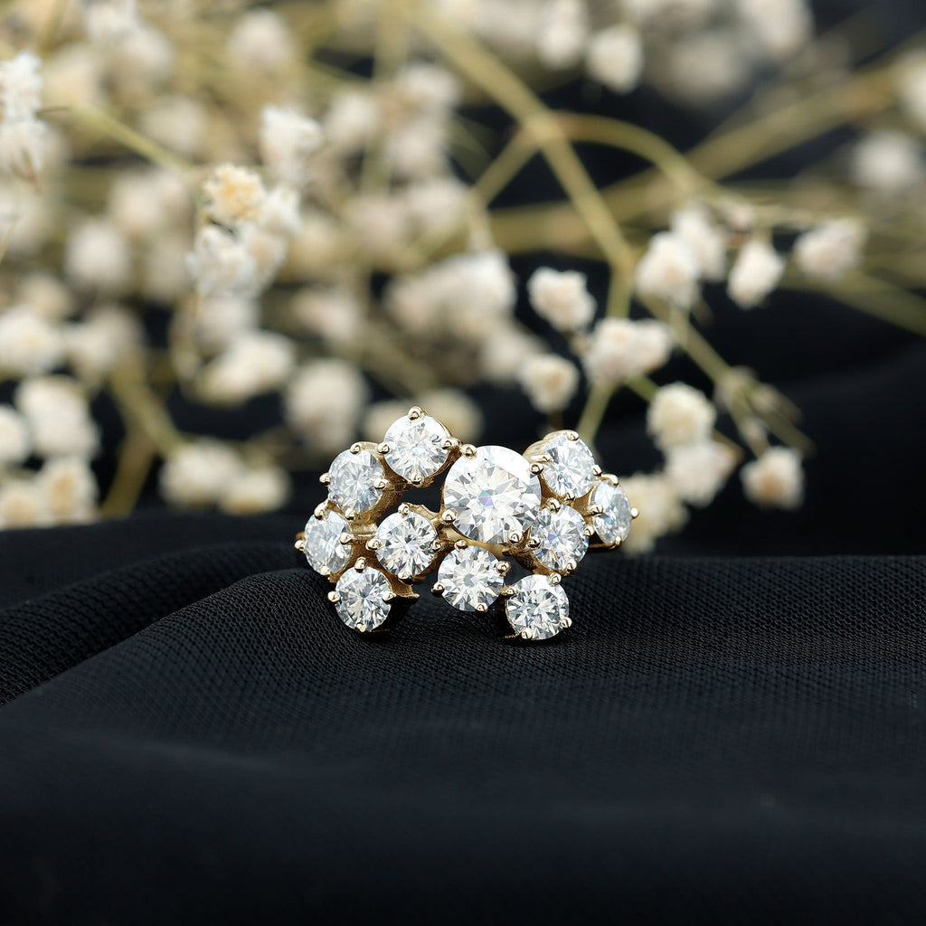 Round Cut Moissanite Statement Ring for Women