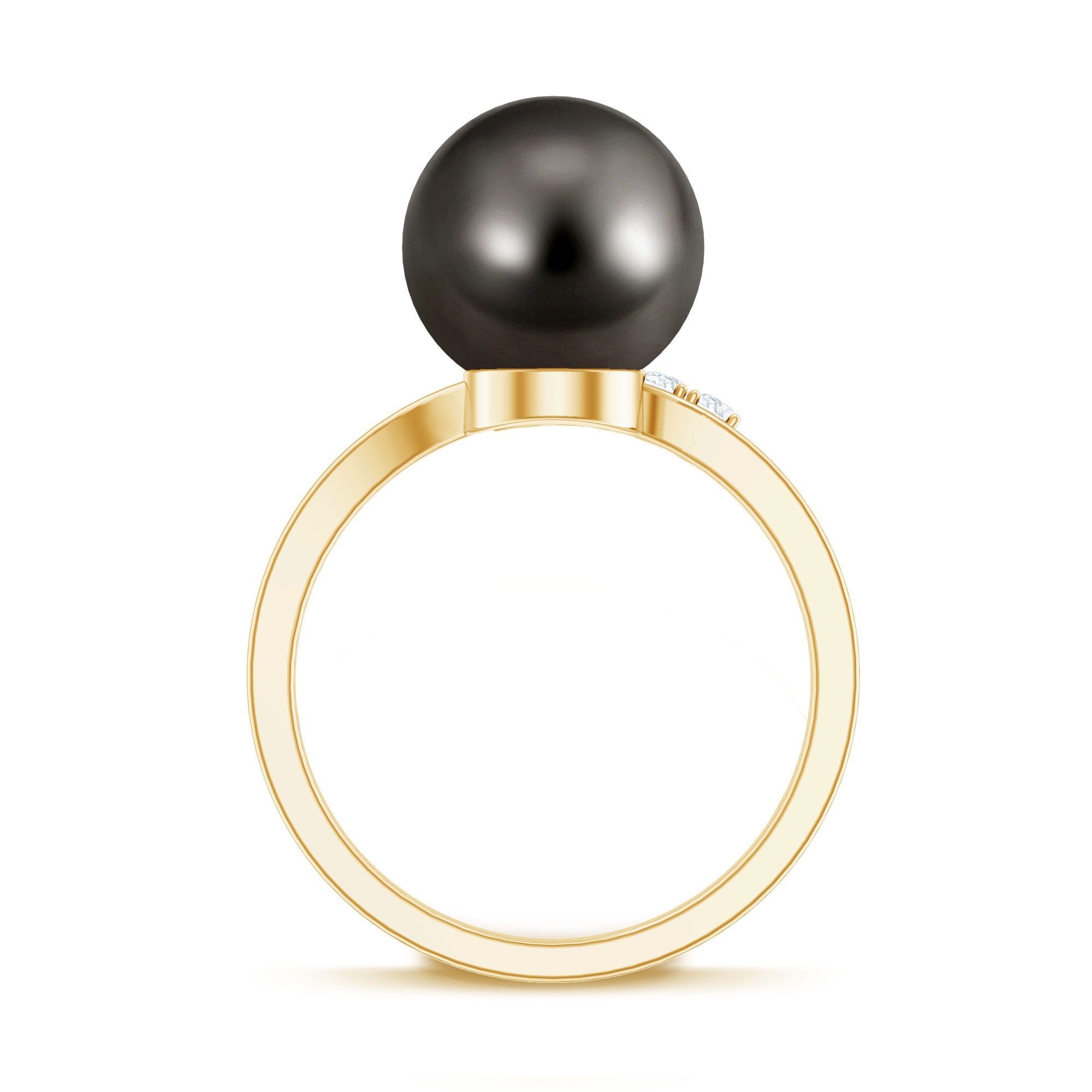 7.75 CT Designer Tahitian Pearl Solitaire Ring with Diamond