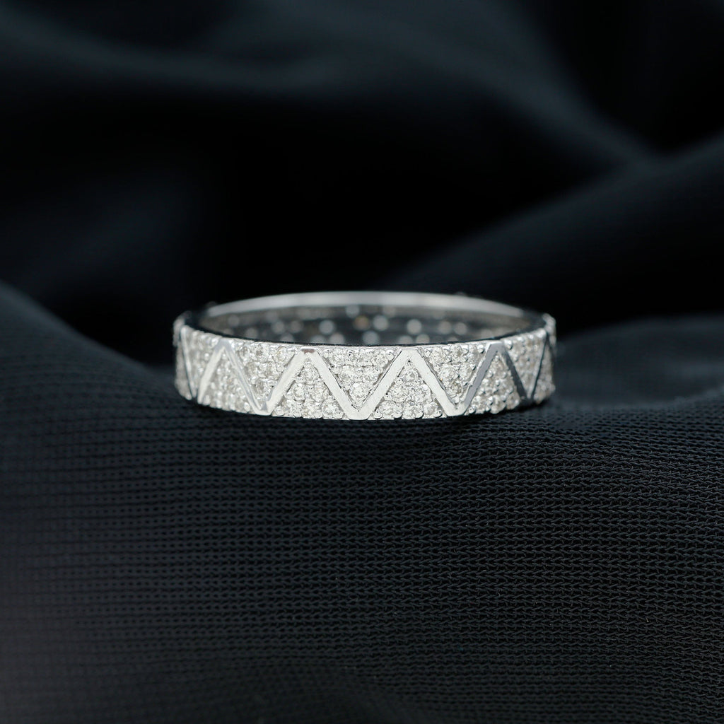 Natural Diamond Wide Wedding Band for Women