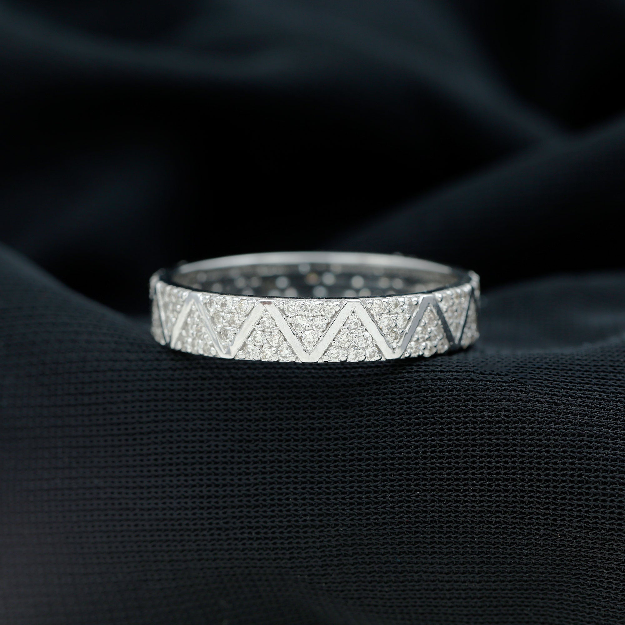 Natural Diamond Wide Wedding Band for Women
