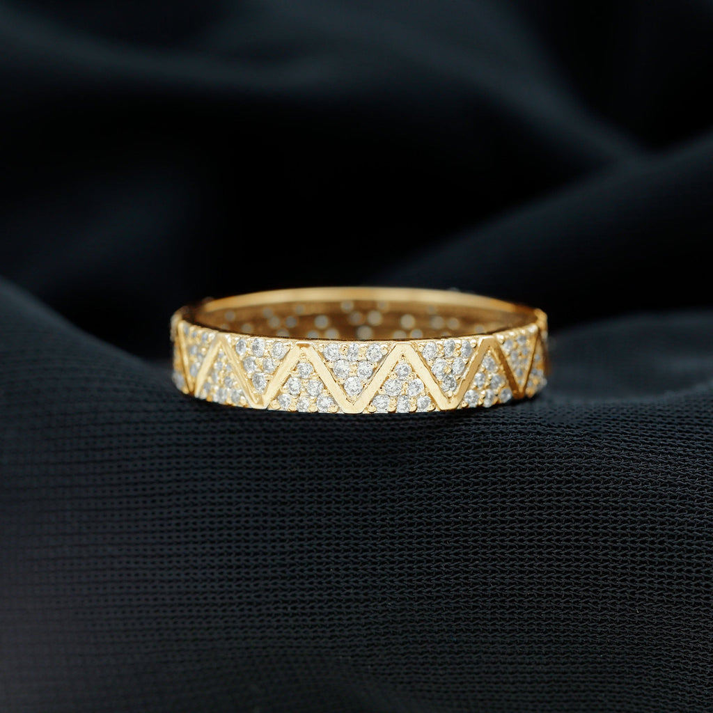 Natural Diamond Wide Wedding Band for Women