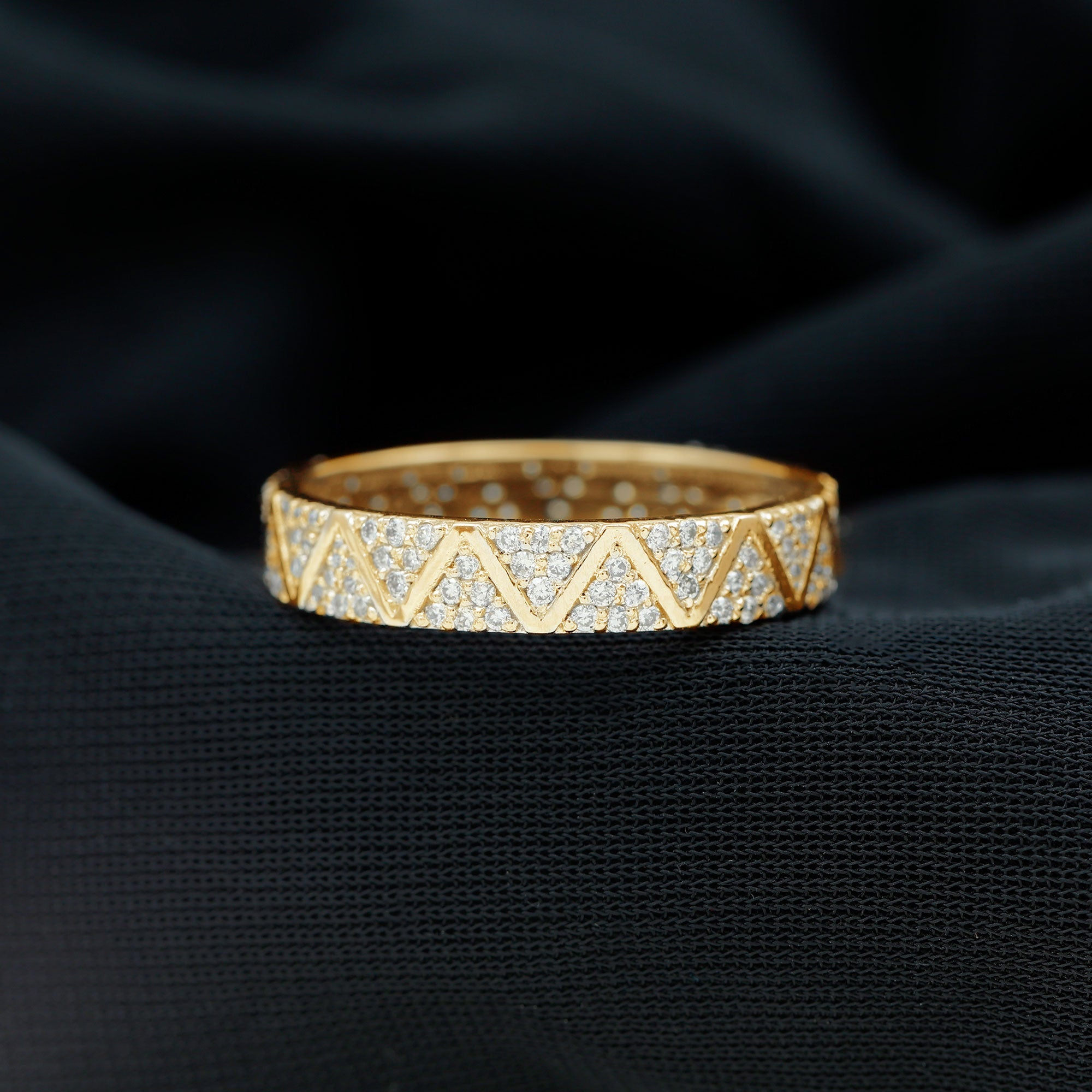Natural Diamond Wide Wedding Band for Women