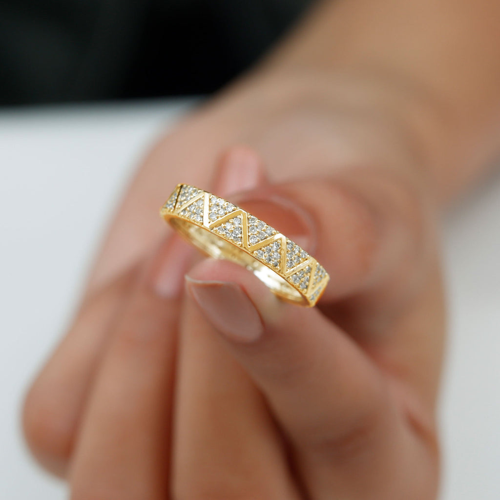 Natural Diamond Wide Wedding Band for Women