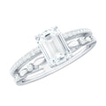 2 Carat Emerald Cut Moissanite Engagement Ring (D-VS1)