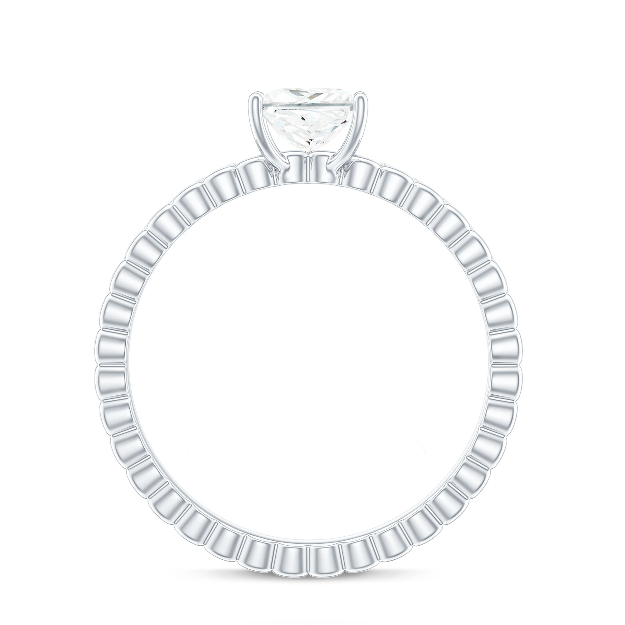 Certified Moissanite Square Cut Engagement Ring For Women