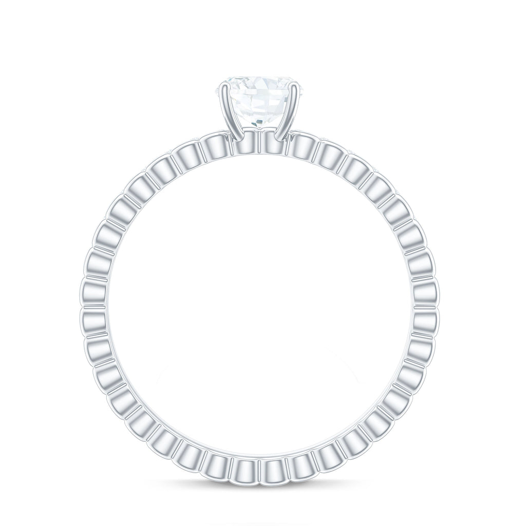 6mm Certified Cushion Cut Moissanite Solitaire Engagement Ring