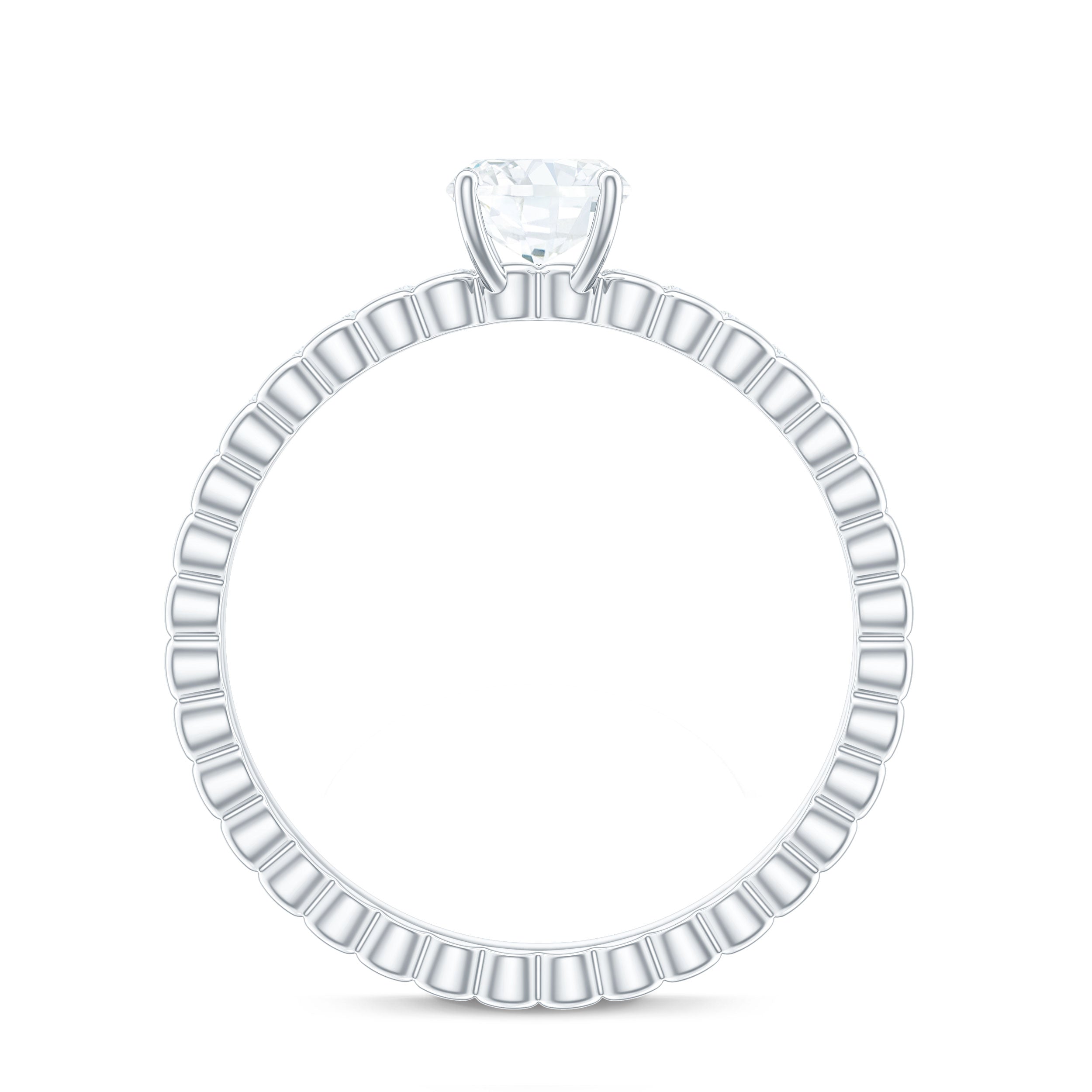 6mm Certified Cushion Cut Moissanite Solitaire Engagement Ring