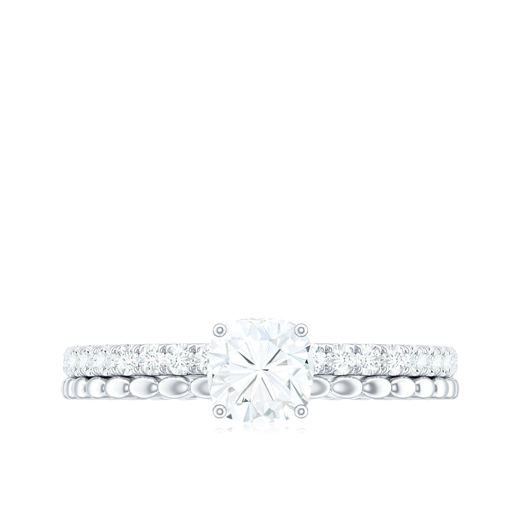 6mm Certified Cushion Cut Moissanite Solitaire Engagement Ring