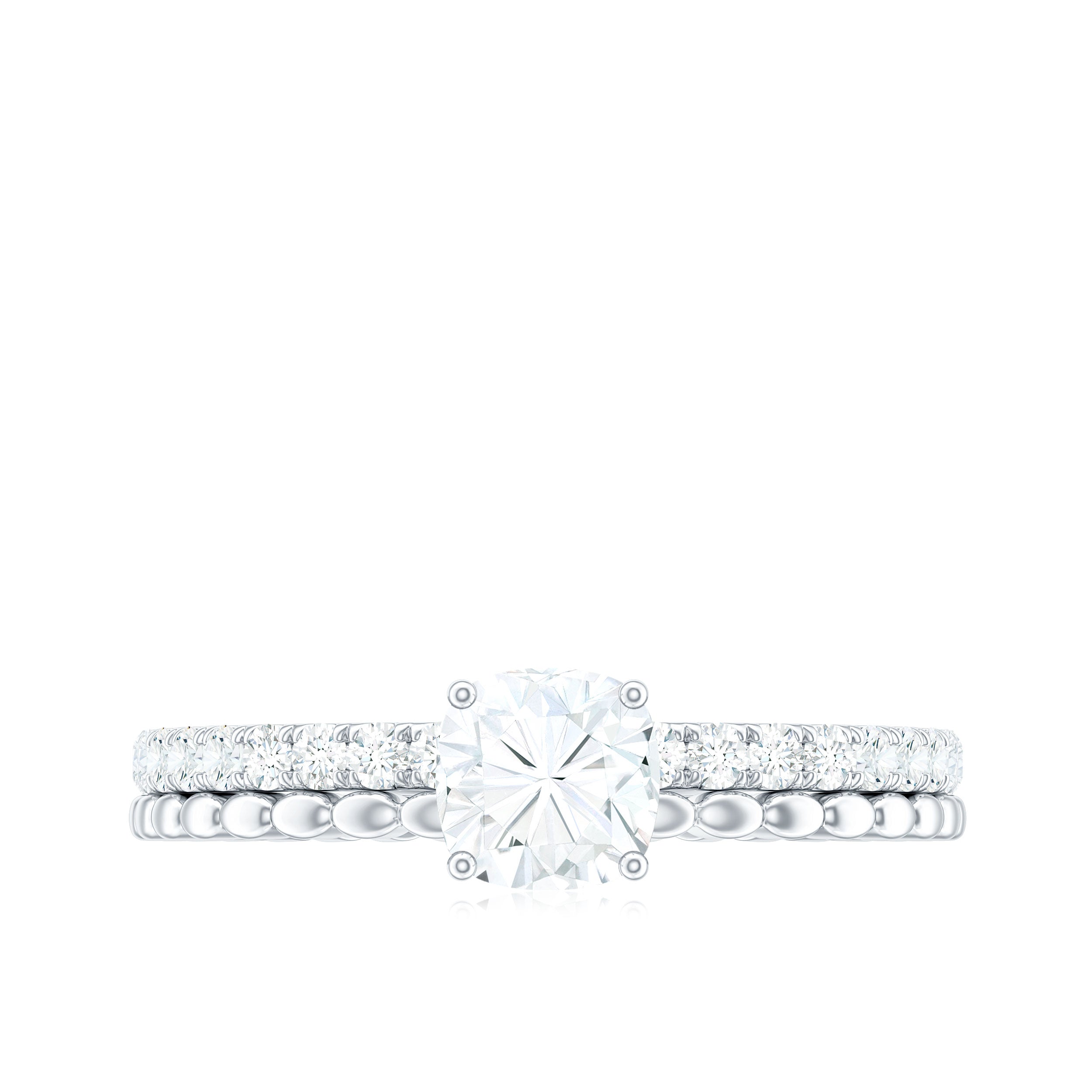 6mm Certified Cushion Cut Moissanite Solitaire Engagement Ring
