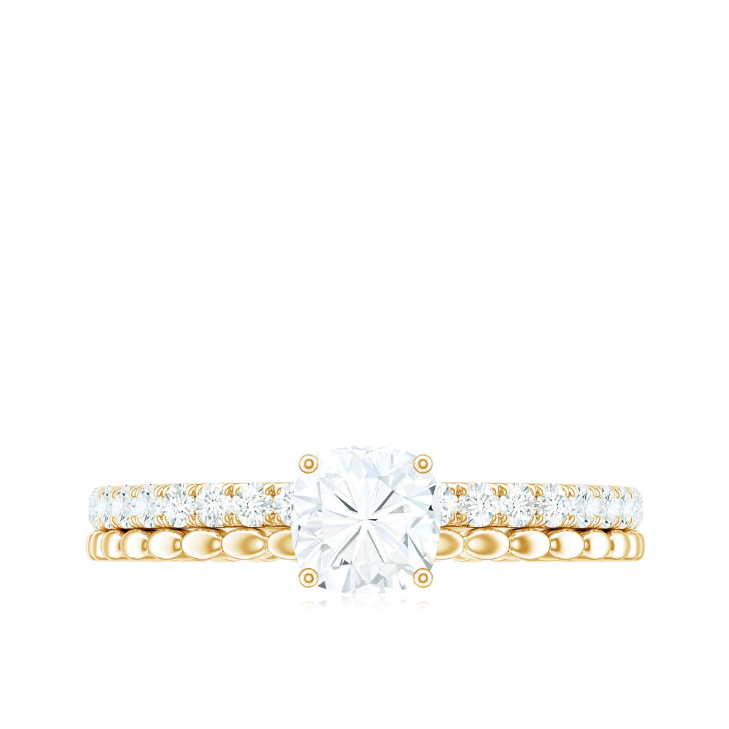6mm Certified Cushion Cut Moissanite Solitaire Engagement Ring