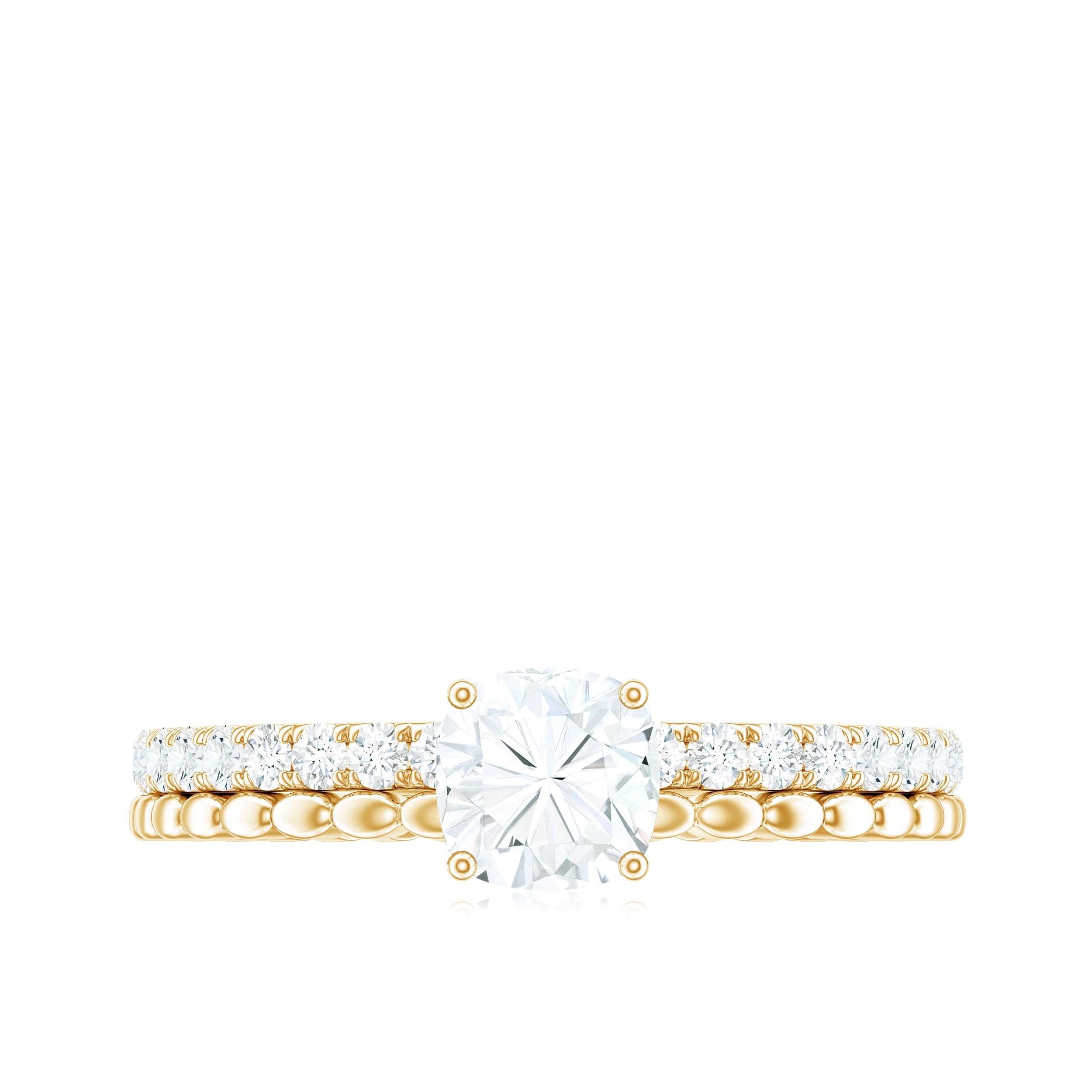 6mm Certified Cushion Cut Moissanite Solitaire Engagement Ring
