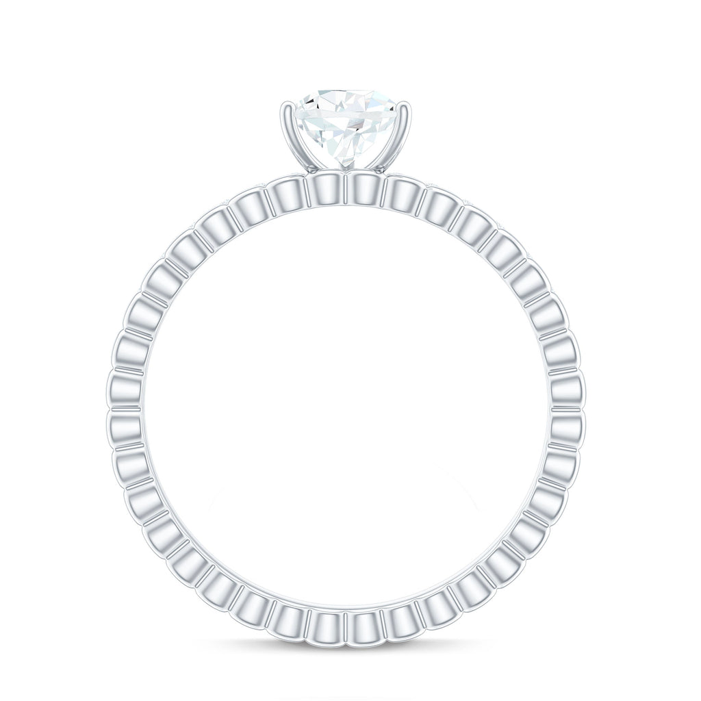 5X7mm Pear Cut Moissanite Solitaire Engagement Ring