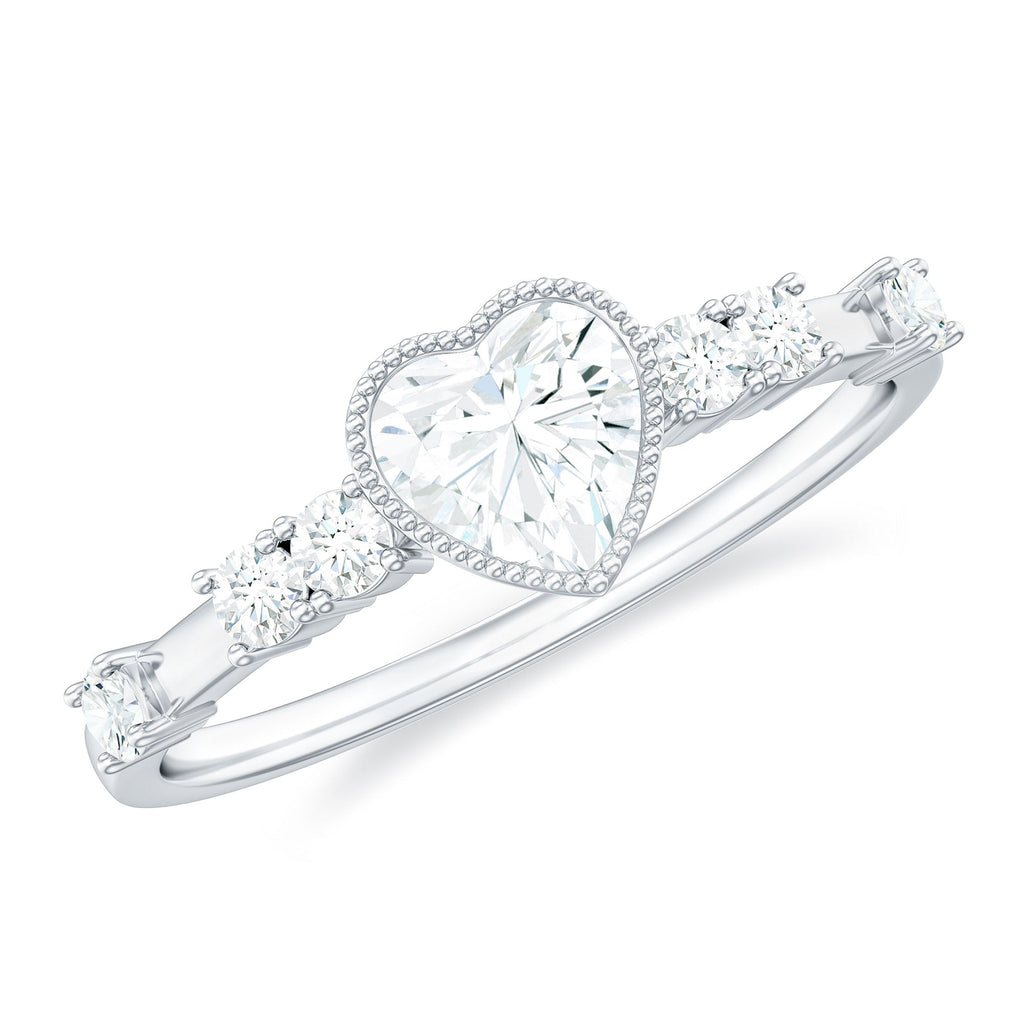 Heart Shaped Moissanite Pre Engagement Ring