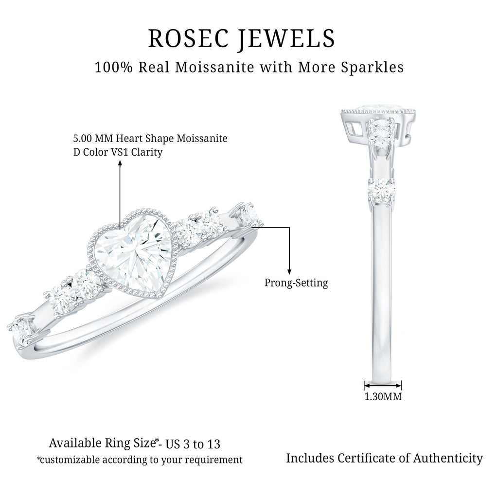 Heart Shaped Moissanite Pre Engagement Ring