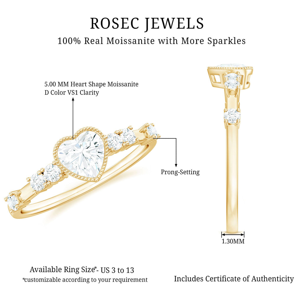 Heart Shaped Moissanite Pre Engagement Ring