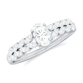 4x6mm Oval Cut Certified Moissanite Engagement Split Shank Ring