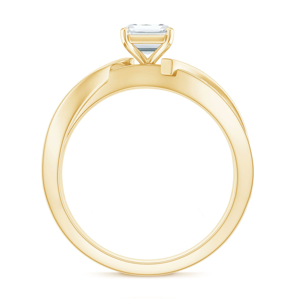 6X8mm Emerald Cut Moissanite Infinity Engagement Ring