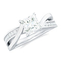 5mm Princess Cut Moissanite Solitaire Infinity Engagement Ring