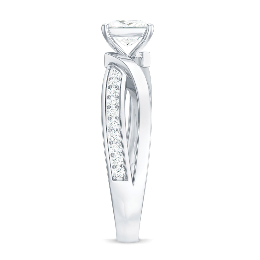 5mm Princess Cut Moissanite Solitaire Infinity Engagement Ring