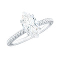 5X10mm Marquise Cut Moissanite Solitaire Engagement Ring with Twisted Rope Shank