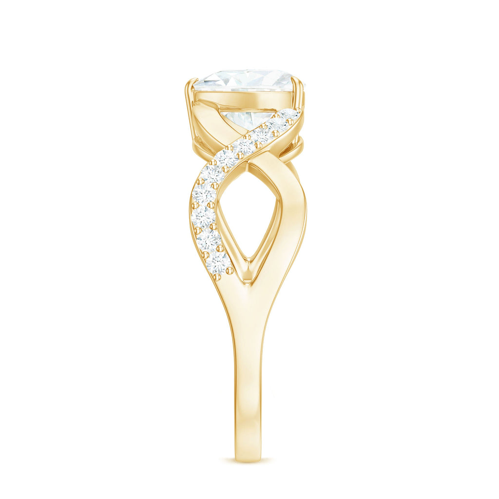 Heart Shape Certified Moissanite Infinity Style Engagement Ring