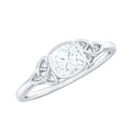 Brilliant Cut Moissanite Celtic Knot Engagement Ring in Bezel Setting