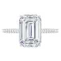 Certified 1.87 Carat Moissanite Emerald Cut Engagement Ring For Women