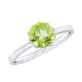 Genuine 2 Carat Peridot Engagement Ring in Lotus Basket Setting