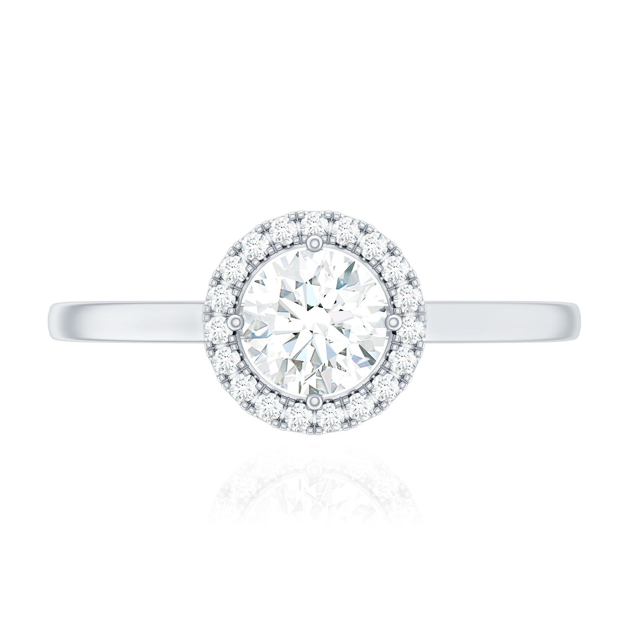 Cubic Zirconia Floating Halo Promise Ring