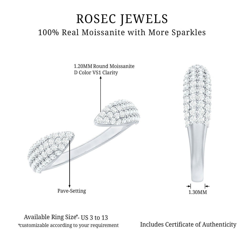 Certified Pave Set Moissanite Ring Enhancer
