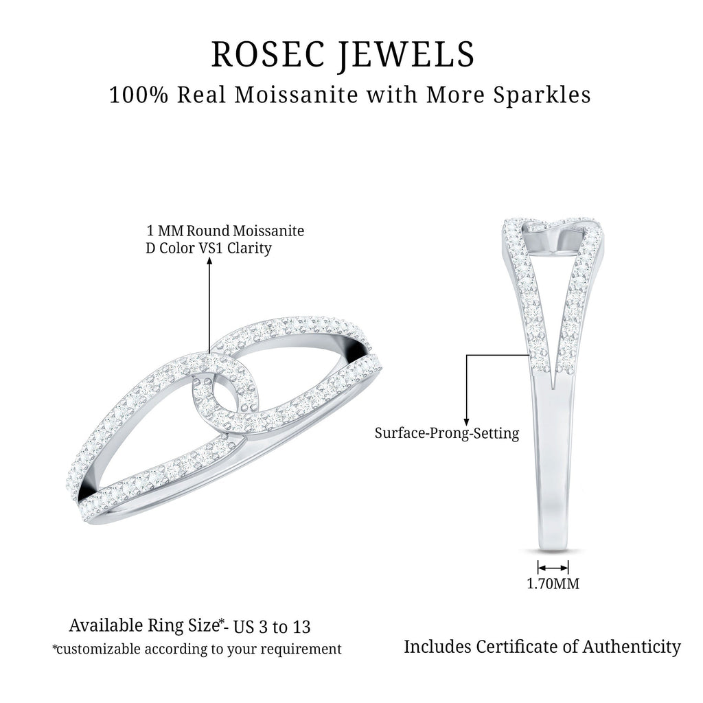 Certified Moissanite Infinity Promise Ring