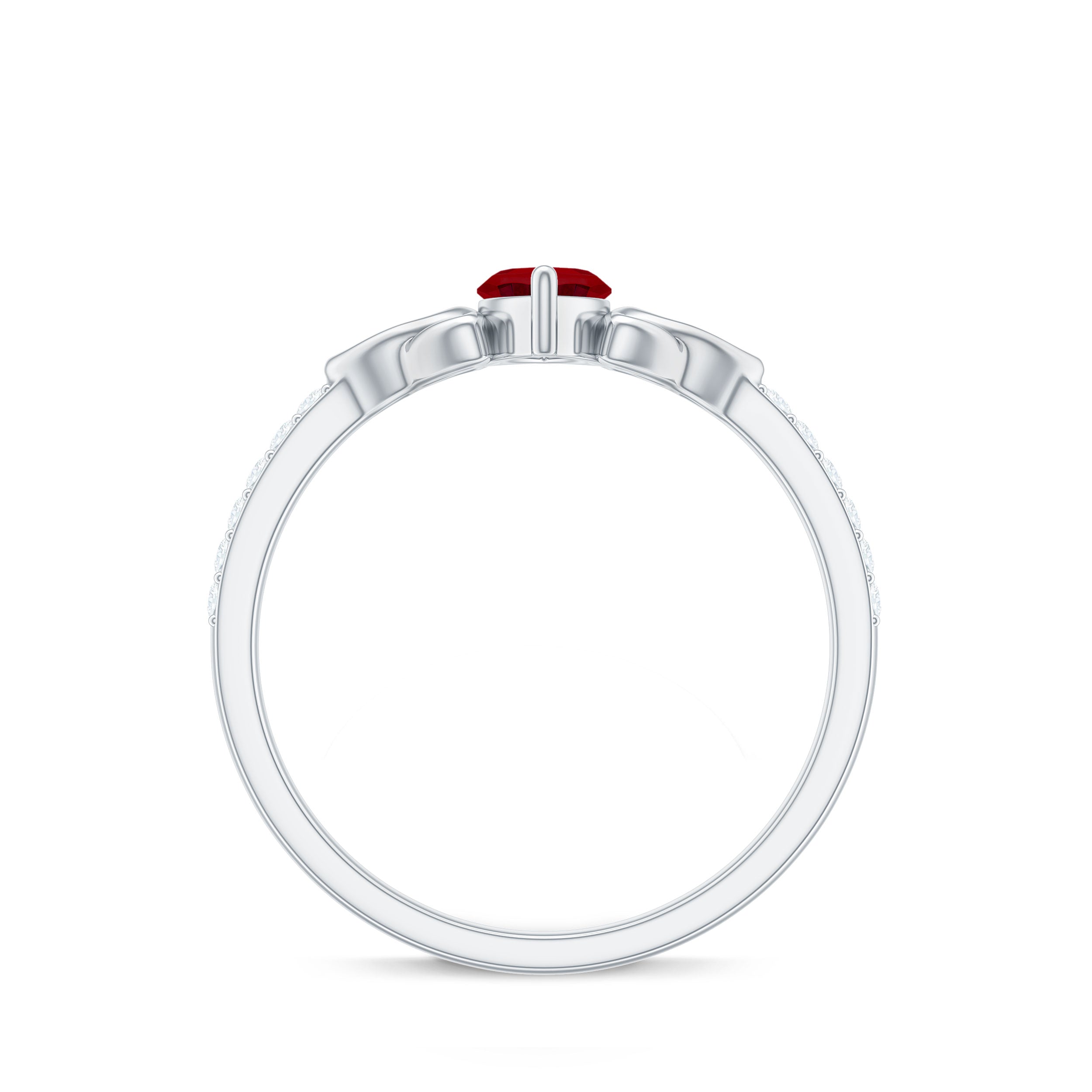 1.50 CT Lab Grown Ruby Celtic Knot Ring with Diamond