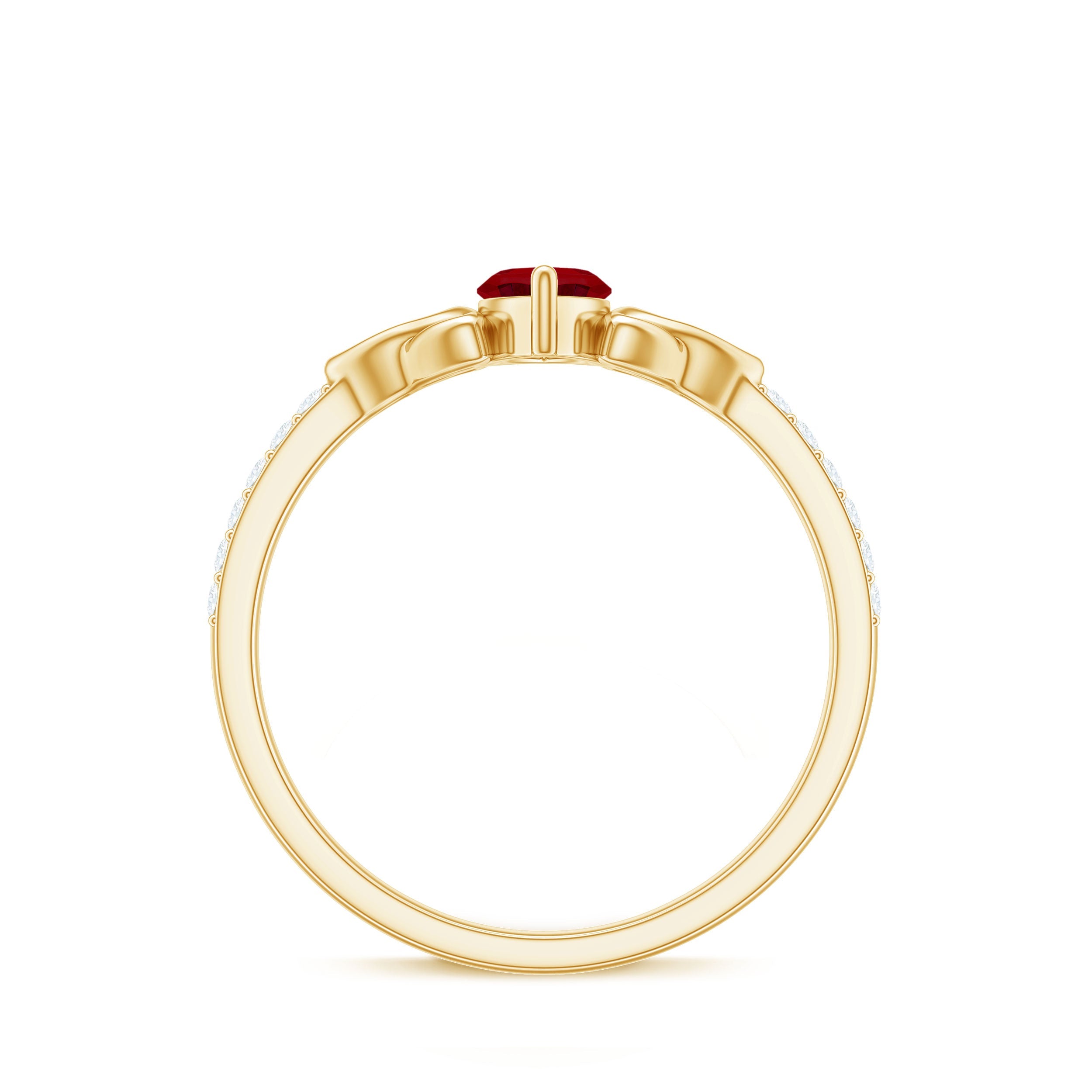 1.50 CT Lab Grown Ruby Celtic Knot Ring with Diamond