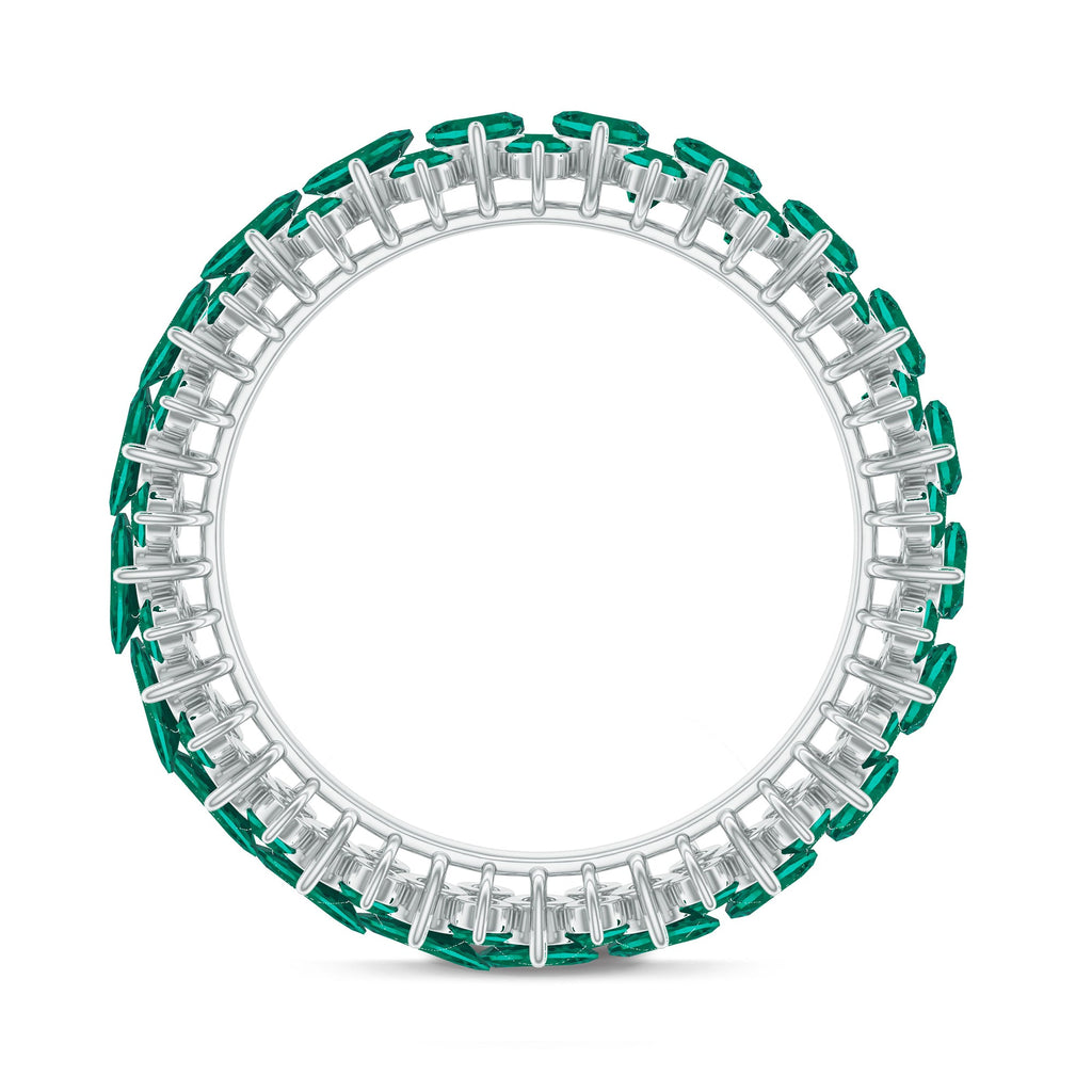 Certified Lab Grown Emerald Eternity Anniversary Band