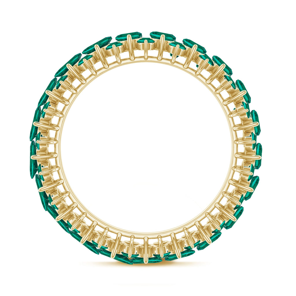 Certified Lab Grown Emerald Eternity Anniversary Band