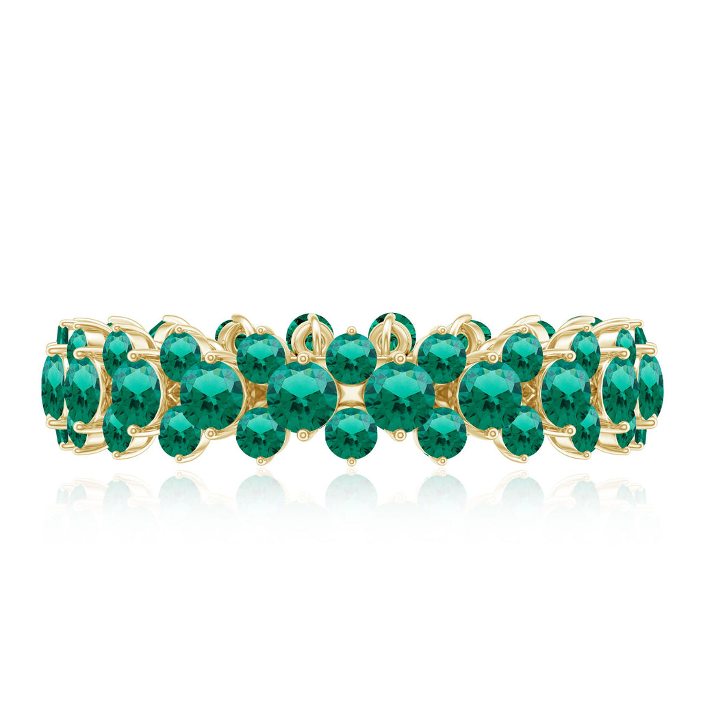 Certified Lab Grown Emerald Eternity Anniversary Band