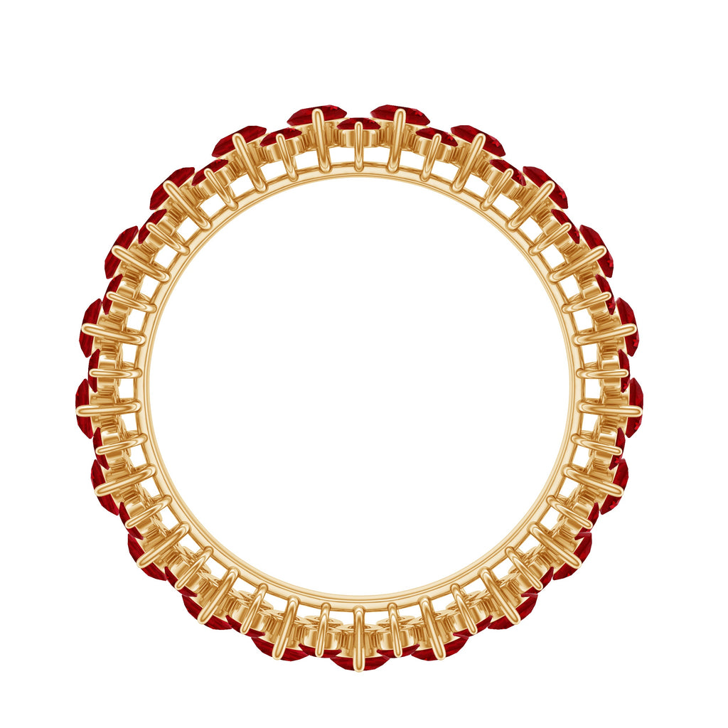 Lab Created Ruby Cluster Wedding Band for Women