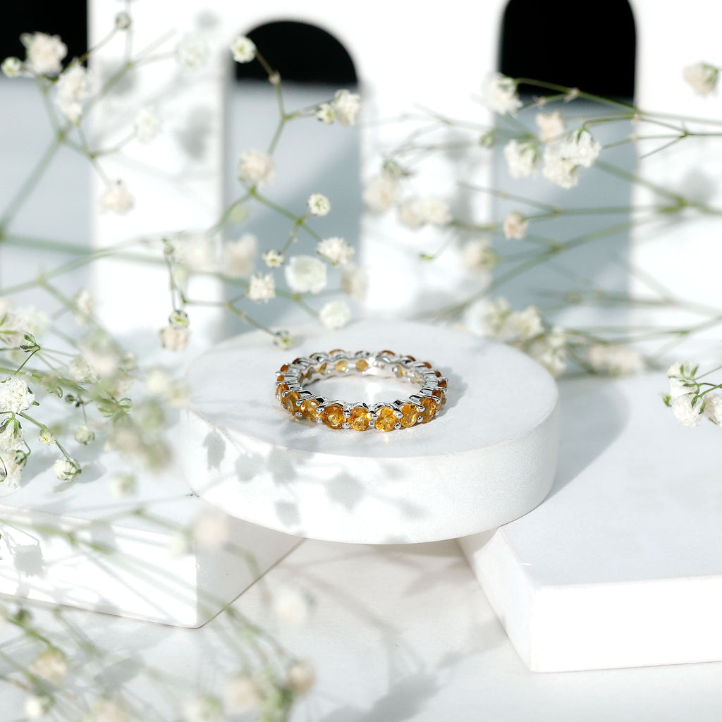 Genuine Citrine Full Eternity Band for Women