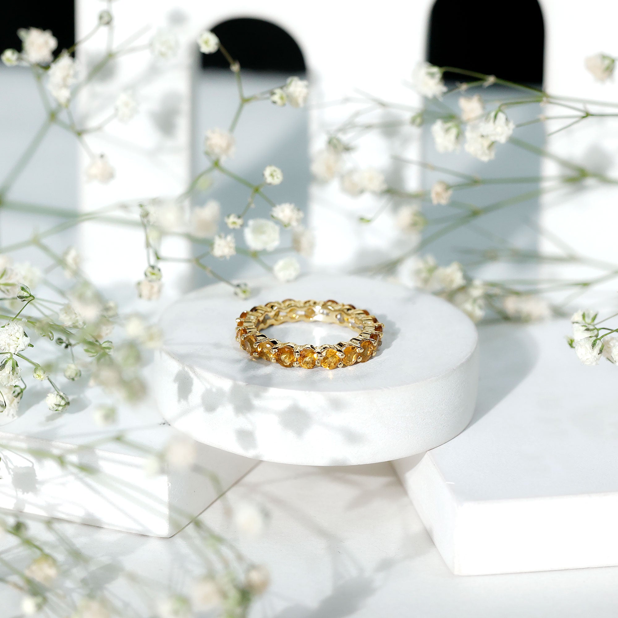 Genuine Citrine Full Eternity Band for Women