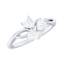 3/4 CT Heart Shape Zircon Three Stone Gold Ring